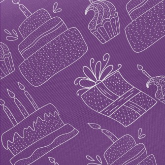 Simple White Line Birthday Cak Twill