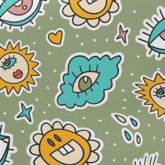 Eyes Clouds Sun Flowers Twill