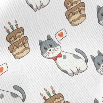 Colorful Cat And Birthday Cake Standard Corduroy