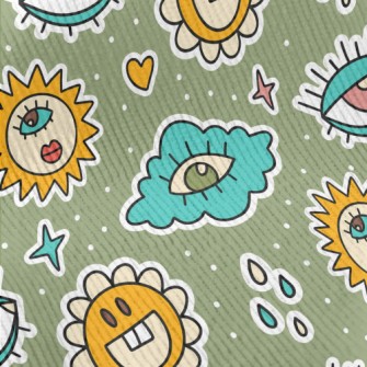 Eyes Clouds Sun Flowers Standard Corduroy