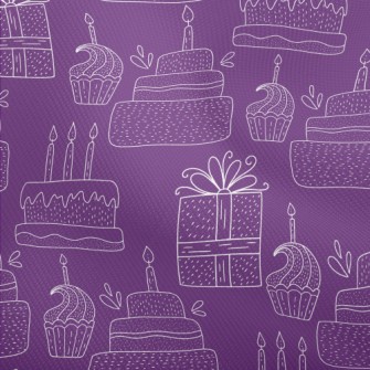 Simple White Line Birthday Cak Dobby