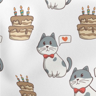 Colorful Cat And Birthday Cake Stretch Ponte