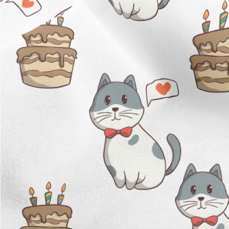 Colorful Cat And Birthday Cake Micro Fleece