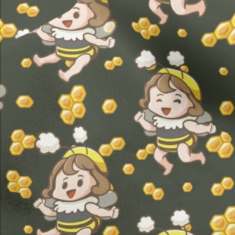 Bee Girl With Honeycomb Micro Fleece