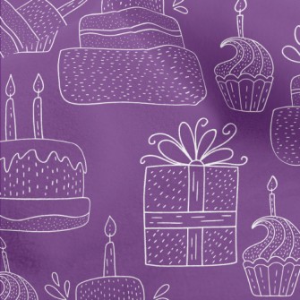 Simple White Line Birthday Cak Micro Fleece