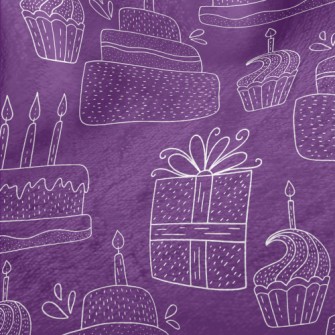 Simple White Line Birthday Cak Minky