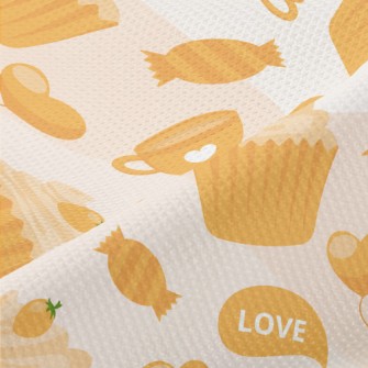 Yellow Cake Candy Love Heart Piqué