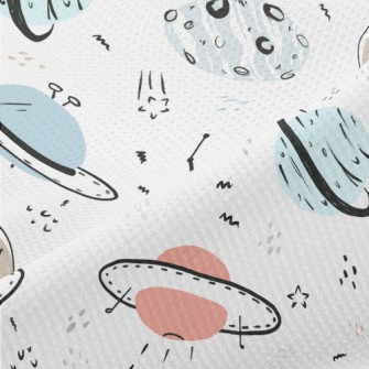 Simple Color Universe And UFO Piqué