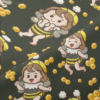 Bee Girl With Honeycomb Piqué