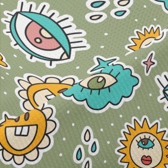 Eyes Clouds Sun Flowers Piqué