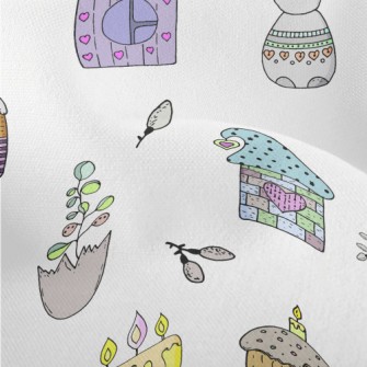 Colorful House Cake Bunny Lightweight Performance Linen