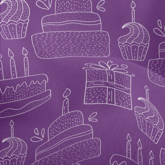 Simple White Line Birthday Cak Lightweight Performance Linen