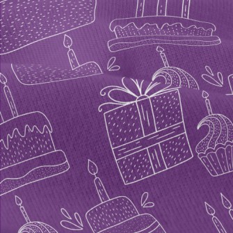 Simple White Line Birthday Cak Modern Jersey