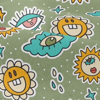 Eyes Clouds Sun Flowers Modern Jersey