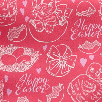 Realistic Easter Bunny Chick Jersey Backed Fleece