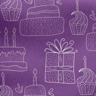 Simple White Line Birthday Cak Jersey Backed Fleece