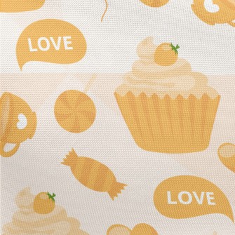 Yellow Cake Candy Love Heart Pongee