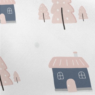 Lovely Gentle House Trees Pongee