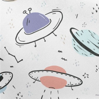 Simple Color Universe And UFO Pongee