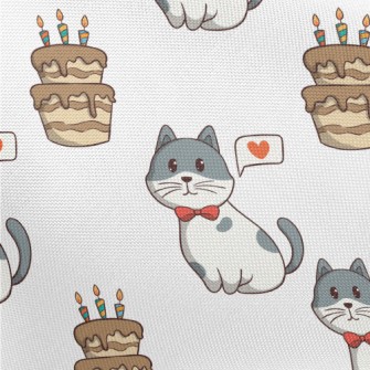 Colorful Cat And Birthday Cake Pongee