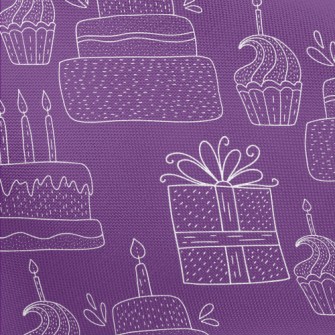 Simple White Line Birthday Cak Pongee