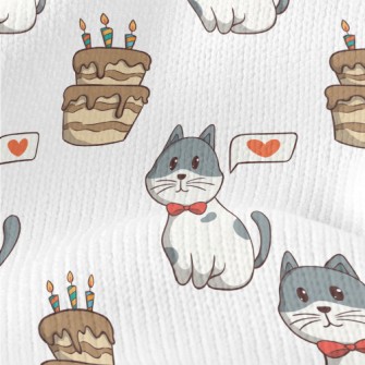 Colorful Cat And Birthday Cake Stretch Jersey