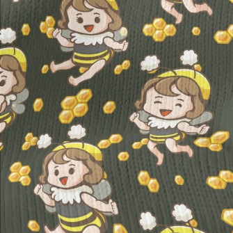 Bee Girl With Honeycomb Stretch Jersey
