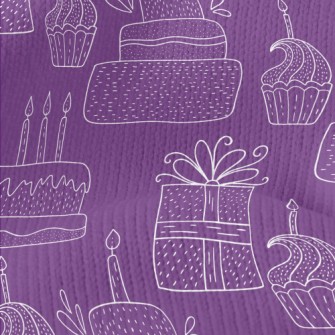 Simple White Line Birthday Cak Stretch Jersey