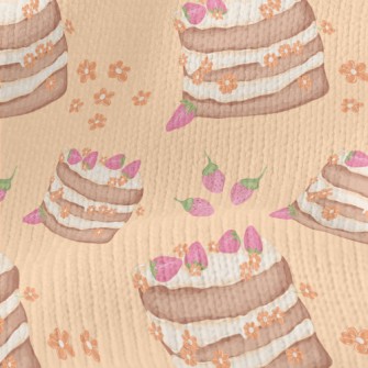 Hand Drawn Strawberry Flower C Stretch Jersey
