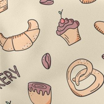 Chocolate Cake And Bread Lightweight Cotton Poplin