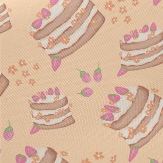 Hand Drawn Strawberry Flower C Midweight Cotton Poplin