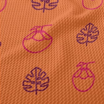 Coconut Cocktail And Monstera  Birdseye Piqué