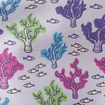 Colorful Corals And Small Fish Waterproof Canvas