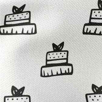 Simple Black And White Cake Waterproof Canvas