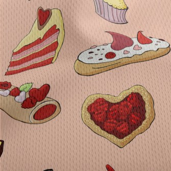 Heart Cakes And Desserts Athletic Mesh Flat Back