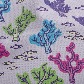 Colorful Corals And Small Fish Athletic Mesh Flat Back