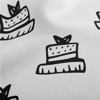 Simple Black And White Cake Athletic Mesh Flat Back