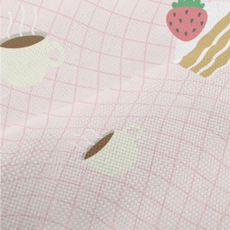 Cute Strawberry Cake And Coffe Performance Linen