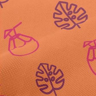 Coconut Cocktail And Monstera  Performance Linen