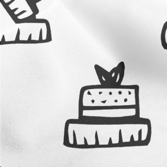 Simple Black And White Cake Micro Fleece