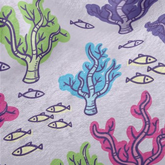 Colorful Corals And Small Fish Minky