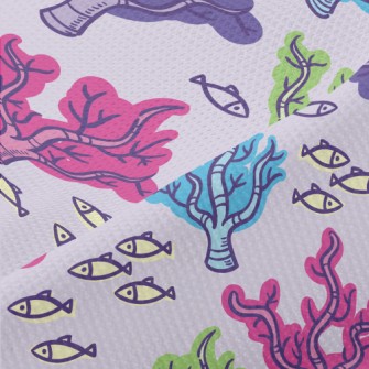 Colorful Corals And Small Fish Piqué