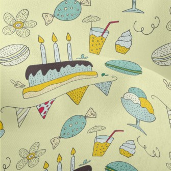 Graffiti Birthday Cake Drink I Lightweight Performance Linen
