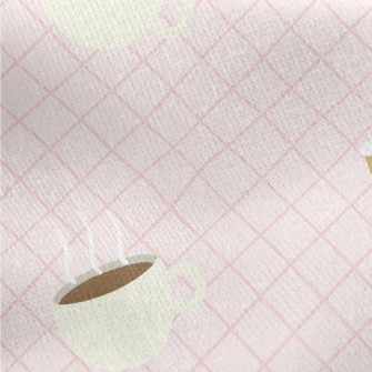 Cute Strawberry Cake And Coffe Jersey Backed Fleece