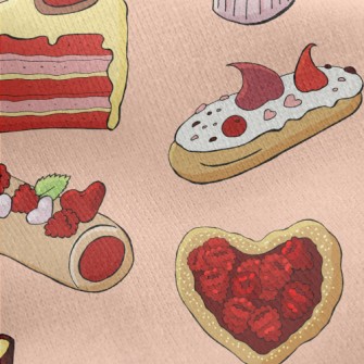 Heart Cakes And Desserts Jersey Backed Fleece