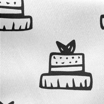 Simple Black And White Cake Jersey Backed Fleece