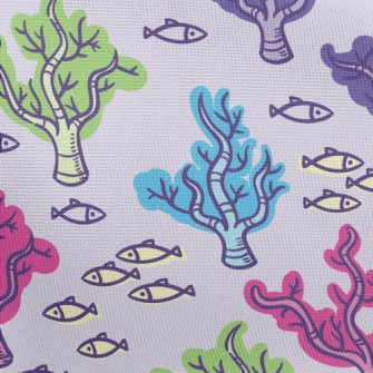 Colorful Corals And Small Fish Pongee