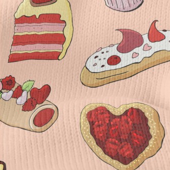Heart Cakes And Desserts Stretch Jersey