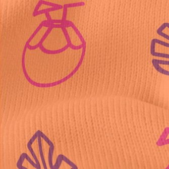 Coconut Cocktail And Monstera  Stretch Jersey