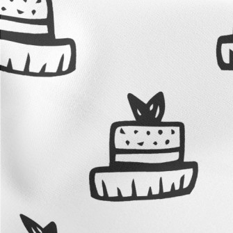 Simple Black And White Cake Lightweight Cotton Poplin